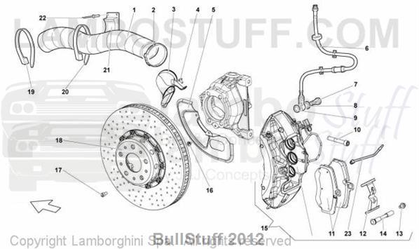 2008 Lamborghini MURCIELAGO LP 640 ROADSTER ENGLAND FRONT BRAKES - CARBOCERAMIC (615.02.00)